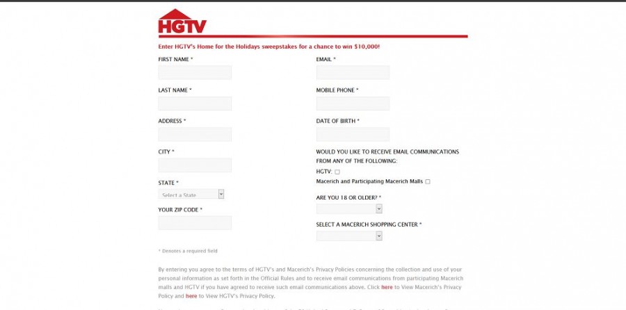 Mall Sweepstakes - mallsweepstakes com hgtv s home for the holidays sweepstakes Mall Sweepstakes - mallsweepstakes com hgtv s home for the holidays sweepstakes