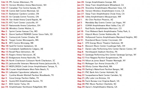 nickelback tour dates