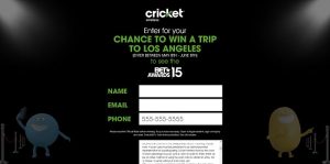 CricketSweepstakes.com/BET - Cricket Wireless VIP Awards Weekend Sweepstakes