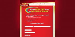 Armour “Enter to Win a Trip for 4 to the Big Race in Miami! Sweepstakes