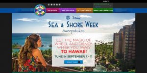 Wheel of Fortune Disney Sea & Shore Week Sweepstakes