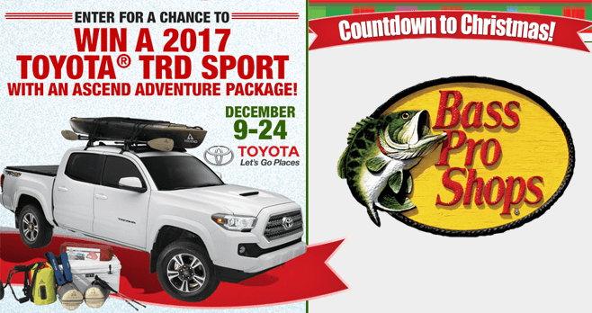 Bass Pro Shops Countdown To Christmas Sweepstakes 2016 (BassPro.com/Countdown)