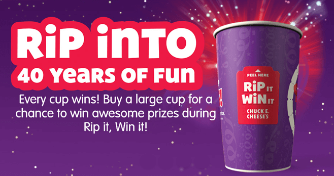 Chuck E. Cheese's Rip It, Win It Instant Win Game 2017 (RipItWinIt.com)