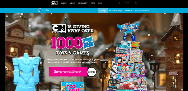 CartoonNetwork.com Win Holiday Sweepstakes 2016