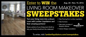 lumberliquidators.com/sweepstakes - Lumber Liquidators Living Room Makeover Sweepstakes