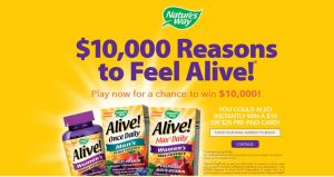 Play The Feel Alive Sweepstakes & Instant Win Game