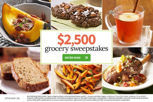 BHG $2,500 Grocery Sweepstakes (BHG.com/Grocery)