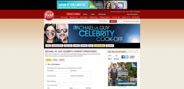 Rachael vs. Guy Celebrity Cookoff Sweepstakes Rachael vs. Guy Celebrity Cookoff Sweepstakes