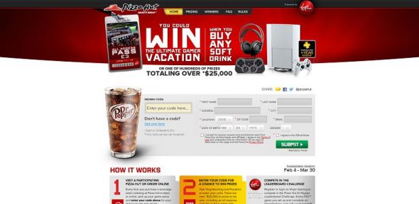 pizzahutdrpeppersweepstakes.com – 2013 Dr Pepper Pizza Hut Virgin Gaming Promotion pizzahutdrpeppersweepstakes.com – 2013 Dr Pepper Pizza Hut Virgin Gaming Promotion