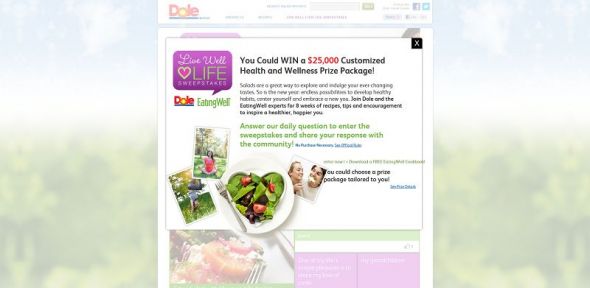 DOLE Salads Live Well Love Life Sweepstakes DOLE Salads Live Well Love Life Sweepstakes