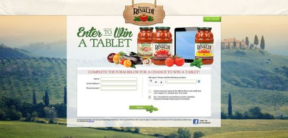 Francesco Rinaldi Tablet Sweepstakes Francesco Rinaldi Tablet Sweepstakes