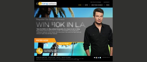 Microsoft 10K in L.A. Bing Cashback Sweepstakes