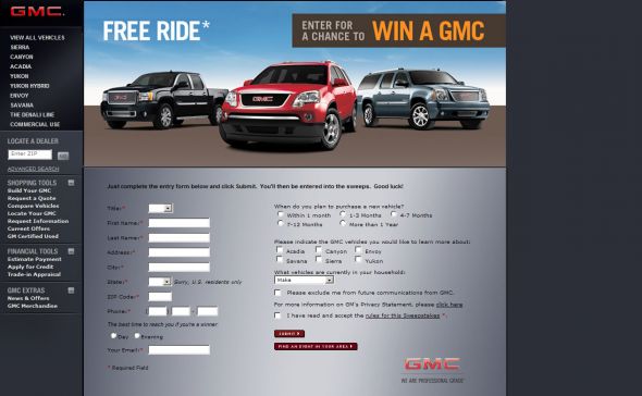 2008 GMC EVENT SWEEPSTAKES
