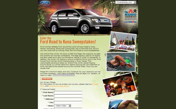 Ford Road to Kona Sweepstakes