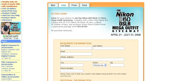 RitzCamera.com – Nikon D60 DSLR Mega Outfit Giveaway