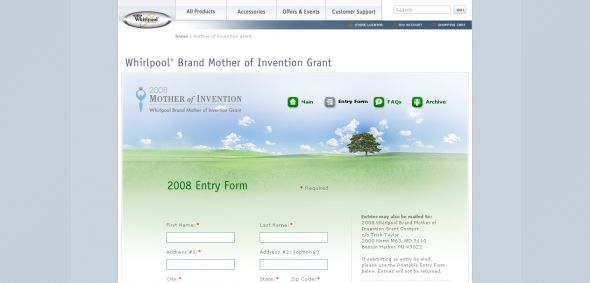 2008 Whirlpool Brand Mother of Invention Grant Contest