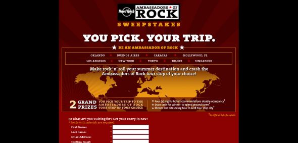 Ambassadors of Rock Sweepstakes