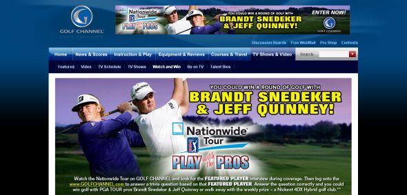 2008 Nationwide Tour Play With The Pros Sweepstakes