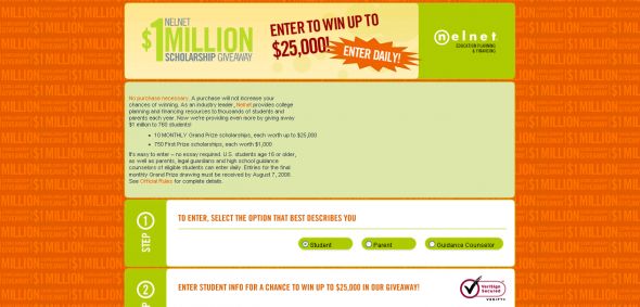 Nelnet $1 Million Scholarship Giveaway