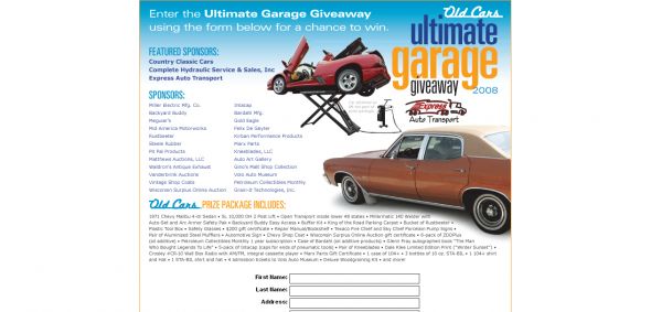 Old Cars Ultimate Garage Giveaway Sweepstakes