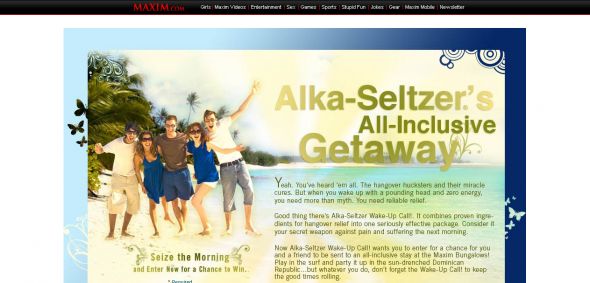 Maxim.com - Alka-Seltzer Sweepstakes