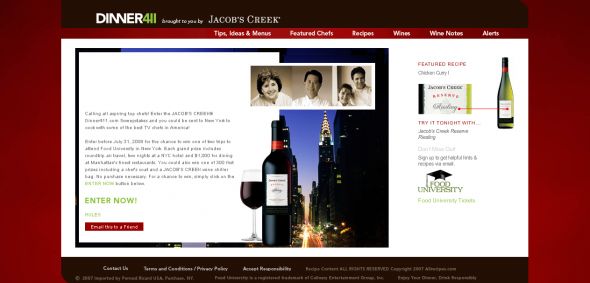 Jacob’s Creek Dinner411.com Sweepstakes