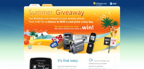 AT&T / Microsoft – Hotmail Summer Giveaway AT&T / Microsoft – Hotmail Summer Giveaway