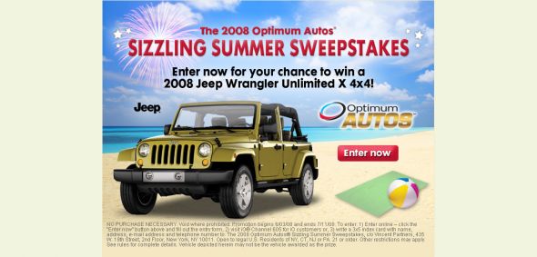 2008 Optimum Autos Sizzling Summer Sweepstakes