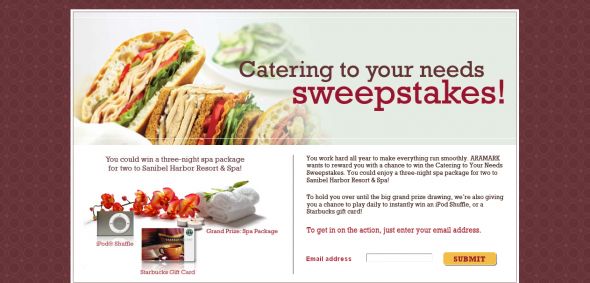 ARAMARK – Catering to Your Needs Sweepstakes
