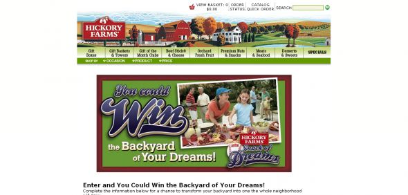 Hickory Farms – Win The Backyard of Your Dream Sweepstakes