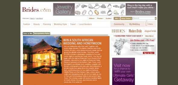 Brides.com – Win a South African Wedding and Honeymoon! Sweepstakes