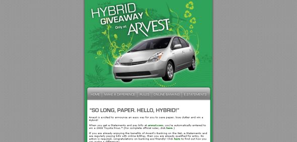 Arvest Bank – So Long, Paper – Hello, Hybrid Sweepstakes