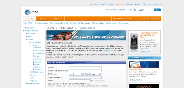 AT&T Racing Sweepstakes
