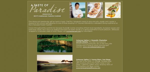 American Express – A Taste of Paradise Sweepstakes