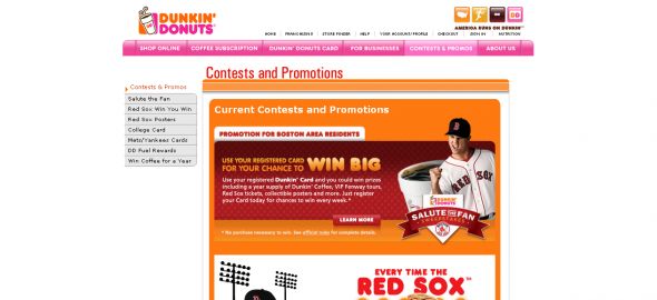 Dunkin’ Donuts – Salute the Fan Card Sweepstakes
