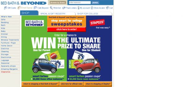 Bed Bath & Beyond Shop Smart For College Sweepstakes