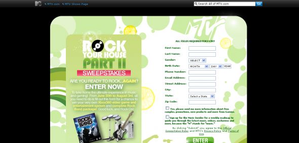 MTV.com/Garnier – Rock Your House Sweepstakes 2
