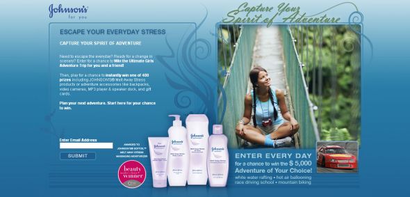 Johnson’s Escape Your Everyday Stress Sweepstakes