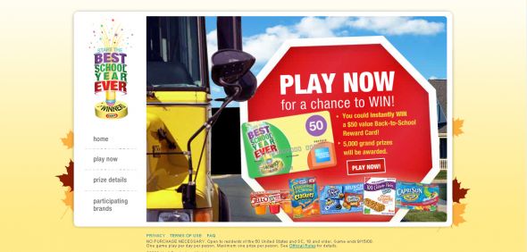 Kraft Foods - 2008 Back To School Instant Win Game