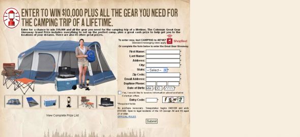 Coleman Great Gear Giveaway Sweepstakes