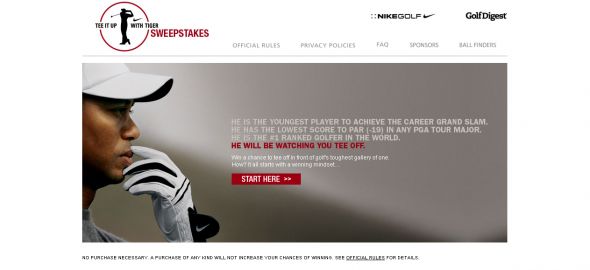 Tee it Up with Tiger 2008 Sweepstakes