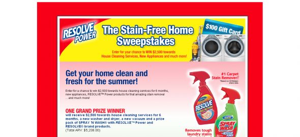 The Stain-Free Home Sweepstakes