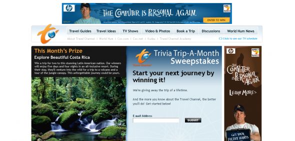 Travel Channel Trivia Sweepstakes