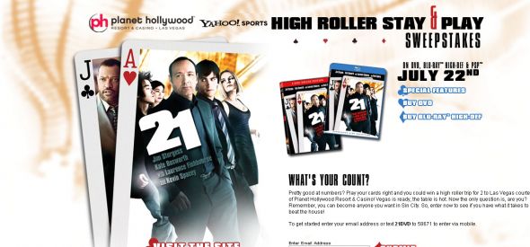Sony Picture - High Roller Stay and Play Sweepstakes