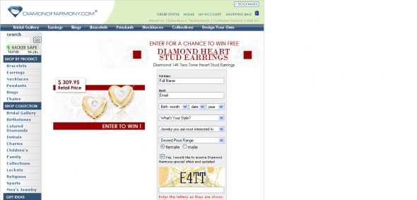 Diamond Harmony - Diamond 14K Two Tone Heart Stud Earrings Sweepstakes