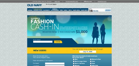 Old Navy – Fashion Cash-In Sweepstakes