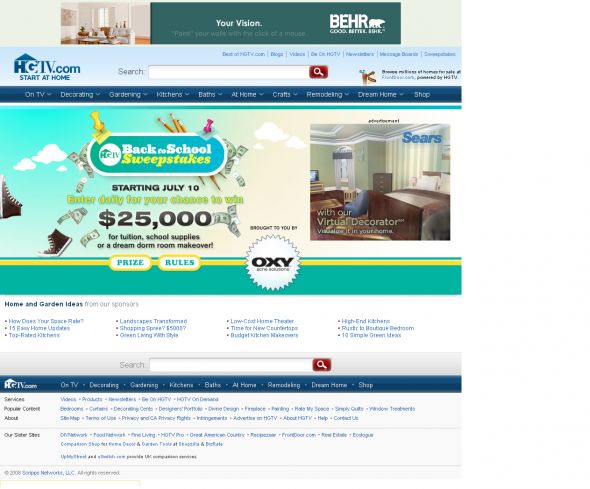 HGTV’s Back to School Sweepstakes