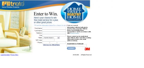 Filtrete – Home Sweet Healthy Home Sweepstakes