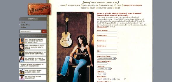 Ashton Shepherd “Sounds So Good” Sweepstakes Presented by Wrangler