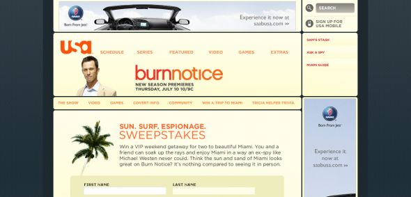 Burn Notice – Sun. Surf. Espionage. Sweepstakes